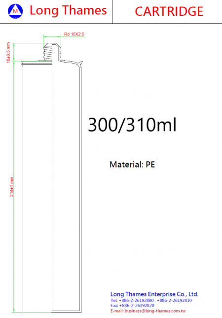 300 / 310 ml silicone sealant cartridge tube